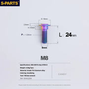 S-PARTS A3 Umbrella Head Step Series M8 Candy Color Titanium Screws for Bike | Motorcycle / Auto - Detail 15