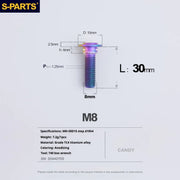 S-PARTS A3 Umbrella Head Step Series M8 Candy Color Titanium Screws for Bike | Motorcycle / Auto - Detail 20