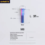 S-PARTS A3 Umbrella Head Step Series M8 Candy Color Titanium Screws for Bike | Motorcycle / Auto - Detail 23