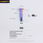 S-PARTS A3 Umbrella Head Step Series M8 Candy Color Titanium Screws for Bike | Motorcycle / Auto - Detail 26