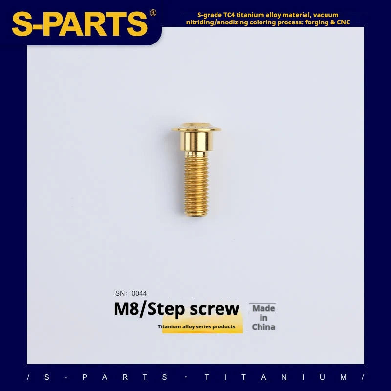 S-PARTS A3 Umbrella Head Step Series M8 Golden Titanium Screws for Bike | Motorcycle / Auto