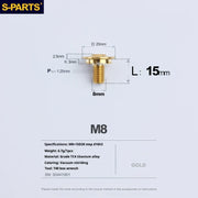 S-PARTS A3 Umbrella Head Step Series M8 Golden Titanium Screws for Bike | Motorcycle / Auto - Detail 7
