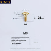 S-PARTS A3 Umbrella Head Step Series M8 Golden Titanium Screws for Bike | Motorcycle / Auto - Detail 17