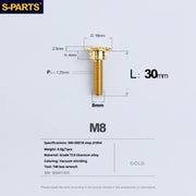S-PARTS A3 Umbrella Head Step Series M8 Golden Titanium Screws for Bike | Motorcycle / Auto - Detail 24