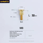S-PARTS A3 Umbrella Head Step Series M8 Golden Titanium Screws for Bike | Motorcycle / Auto - Detail 26