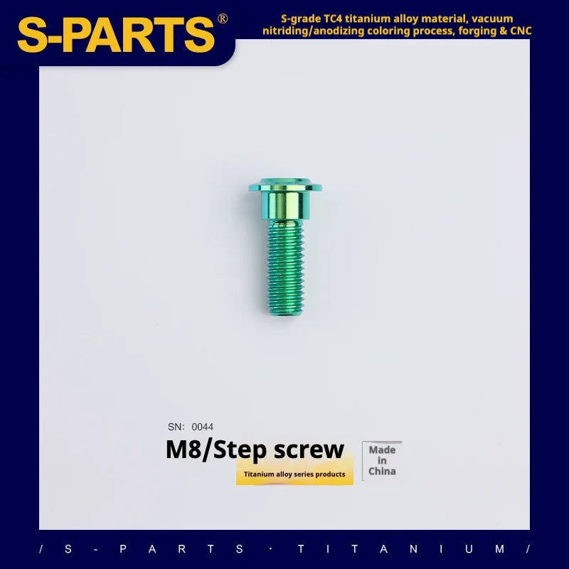 S-PARTS A3 Umbrella Head Step Series M8 Green Titanium Screws for Bike | Motorcycle / Auto