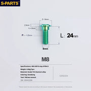 S-PARTS A3 Umbrella Head Step Series M8 Green Titanium Screws for Bike | Motorcycle / Auto - Detail 15