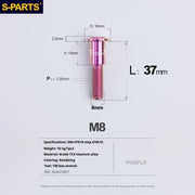 S-PARTS A3 Umbrella Head Step Series M8 Purple Titanium Screws for Bike | Motorcycle / Auto - Detail 25