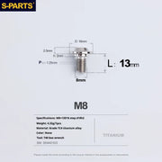 S-PARTS A3 Umbrella Head Step Series M8 Titanium Color Titanium Screws for Bike | Motorcycle / Auto - Detail 6