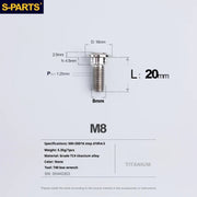 S-PARTS A3 Umbrella Head Step Series M8 Titanium Color Titanium Screws for Bike | Motorcycle / Auto - Detail 10