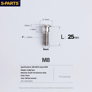 S-PARTS A3 Umbrella Head Step Series M8 Titanium Color Titanium Screws for Bike | Motorcycle / Auto - Detail 17