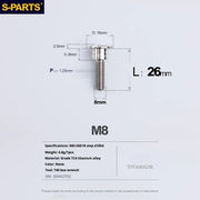 S-PARTS A3 Umbrella Head Step Series M8 Titanium Color Titanium Screws for Bike | Motorcycle / Auto - Detail 19
