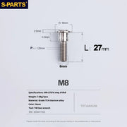 S-PARTS A3 Umbrella Head Step Series M8 Titanium Color Titanium Screws for Bike | Motorcycle / Auto - Detail 20