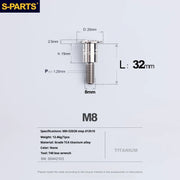 S-PARTS A3 Umbrella Head Step Series M8 Titanium Color Titanium Screws for Bike | Motorcycle / Auto - Detail 25