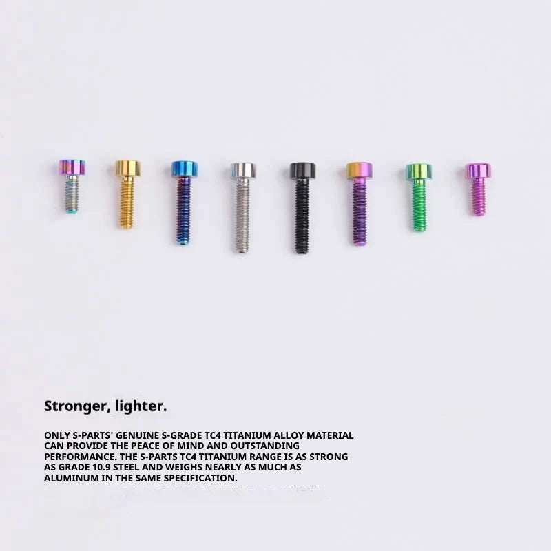 S-PARTS Column Head M4 Titanium Screws | L06-50mm | Lightweight TC4 Bolts for Bike Motorcycle Equipment - Detail 3