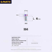 S-PARTS Column Head M4 Titanium Screws | L06-50mm | Lightweight TC4 Bolts for Bike Motorcycle Equipment - Detail 8