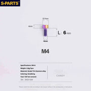 S-PARTS Column Head M4 Titanium Screws | L06-50mm | Lightweight TC4 Bolts for Bike Motorcycle Equipment - Detail 12