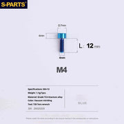 S-PARTS Column Head M4 Titanium Screws | L06-50mm | Lightweight TC4 Bolts for Bike Motorcycle Equipment - Detail 32