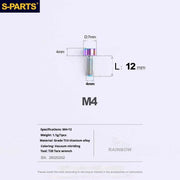 S-PARTS Column Head M4 Titanium Screws | L06-50mm | Lightweight TC4 Bolts for Bike Motorcycle Equipment - Detail 35