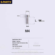 S-PARTS Column Head M4 Titanium Screws | L06-50mm | Lightweight TC4 Bolts for Bike Motorcycle Equipment - Detail 41