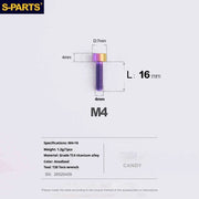 S-PARTS Column Head M4 Titanium Screws | L06-50mm | Lightweight TC4 Bolts for Bike Motorcycle Equipment - Detail 49