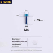 S-PARTS Column Head M4 Titanium Screws | L06-50mm | Lightweight TC4 Bolts for Bike Motorcycle Equipment - Detail 50