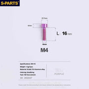S-PARTS Column Head M4 Titanium Screws | L06-50mm | Lightweight TC4 Bolts for Bike Motorcycle Equipment - Detail 52