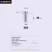 S-PARTS Column Head M4 Titanium Screws | L06-50mm | Lightweight TC4 Bolts for Bike Motorcycle Equipment - Detail 55