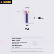 S-PARTS Column Head M4 Titanium Screws | L06-50mm | Lightweight TC4 Bolts for Bike Motorcycle Equipment - Detail 63
