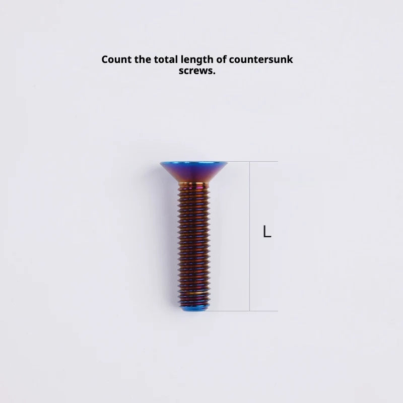 S-PARTS Countersunk Head M4 Titanium Screws | L08-45mm | TC4 Lightweight Bolts for Bike Motorcycle Car - Detail 4