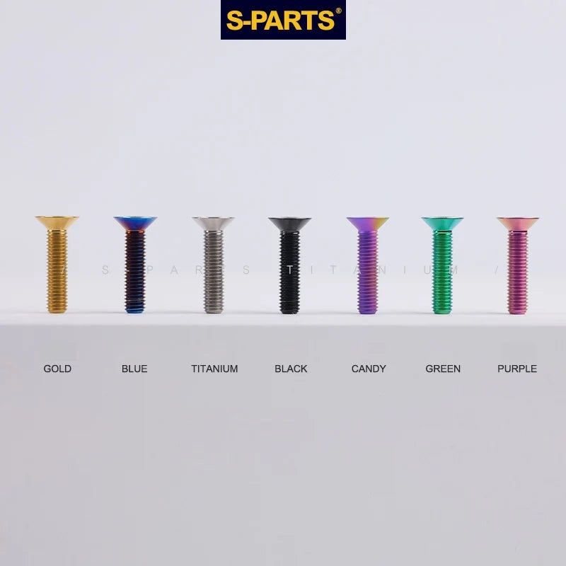 S-PARTS Countersunk Head M4 Titanium Screws | L08-45mm | TC4 Lightweight Bolts for Bike Motorcycle Car - Detail 5