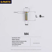 S-PARTS Countersunk Head M4 Titanium Screws | L08-45mm | TC4 Lightweight Bolts for Bike Motorcycle Car - Detail 7