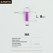 S-PARTS Countersunk Head M4 Titanium Screws | L08-45mm | TC4 Lightweight Bolts for Bike Motorcycle Car - Detail 13