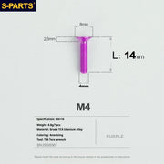 S-PARTS Countersunk Head M4 Titanium Screws | L08-45mm | TC4 Lightweight Bolts for Bike Motorcycle Car - Detail 30