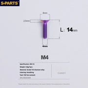 S-PARTS Countersunk Head M4 Titanium Screws | L08-45mm | TC4 Lightweight Bolts for Bike Motorcycle Car - Detail 34