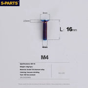 S-PARTS Countersunk Head M4 Titanium Screws | L08-45mm | TC4 Lightweight Bolts for Bike Motorcycle Car - Detail 42
