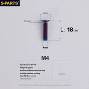 S-PARTS Countersunk Head M4 Titanium Screws | L08-45mm | TC4 Lightweight Bolts for Bike Motorcycle Car - Detail 50