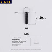 S-PARTS Countersunk Head M4 Titanium Screws | L08-45mm | TC4 Lightweight Bolts for Bike Motorcycle Car - Detail 55