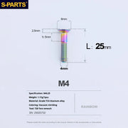 S-PARTS Countersunk Head M4 Titanium Screws | L08-45mm | TC4 Lightweight Bolts for Bike Motorcycle Car - Detail 63