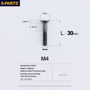 S-PARTS Countersunk Head M4 Titanium Screws | L08-45mm | TC4 Lightweight Bolts for Bike Motorcycle Car - Detail 70