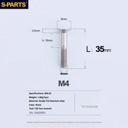 S-PARTS Countersunk Head M4 Titanium Screws | L08-45mm | TC4 Lightweight Bolts for Bike Motorcycle Car - Detail 82