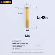 S-PARTS Countersunk Head M4 Titanium Screws | L08-45mm | TC4 Lightweight Bolts for Bike Motorcycle Car - Detail 96