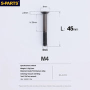S-PARTS Countersunk Head M4 Titanium Screws | L08-45mm | TC4 Lightweight Bolts for Bike Motorcycle Car - Detail 97