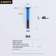 S-PARTS Countersunk Head M4 Titanium Screws | L08-45mm | TC4 Lightweight Bolts for Bike Motorcycle Car - Detail 99