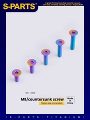 S-PARTS Countersunk Head series M8 L16-50mm Titanium Screws for Bike