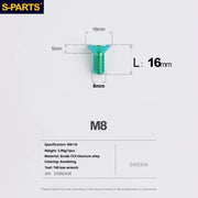 S-PARTS Countersunk Head series M8 L16-50mm Titanium Screws for Bike - Detail 6