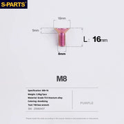 S-PARTS Countersunk Head series M8 L16-50mm Titanium Screws for Bike - Detail 10