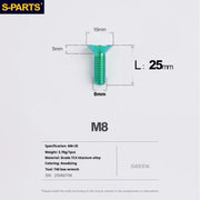 S-PARTS Countersunk Head series M8 L16-50mm Titanium Screws for Bike - Detail 19