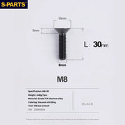 S-PARTS Countersunk Head series M8 L16-50mm Titanium Screws for Bike - Detail 31