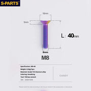 S-PARTS Countersunk Head series M8 L16-50mm Titanium Screws for Bike - Detail 42